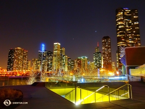 Fragment panoramy Chicago, zdjęcie wykonano nieopodal teatru i Parku Tysiąclecia. (fot. tancerz Jun Liang)